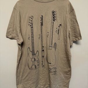 Tan “Fender” Men's T-Shirt w/ Back Graphic XL